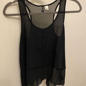Button up sheer back tank
